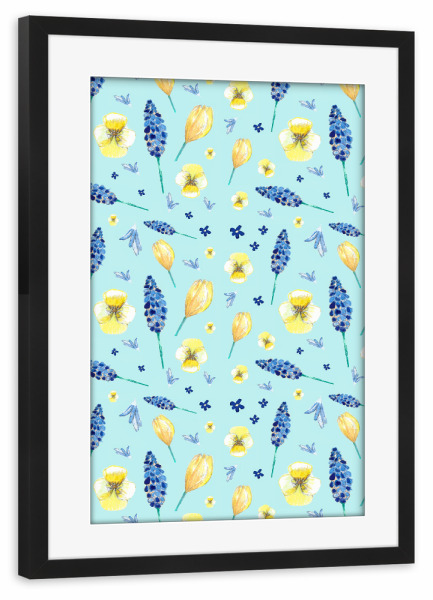 Poster mit Rahmen schwarz "Lovely flowers" artboxONE - Natur,Abstrakt - Flowers,Blumen,Spring,Frühling,Blüten,Floral