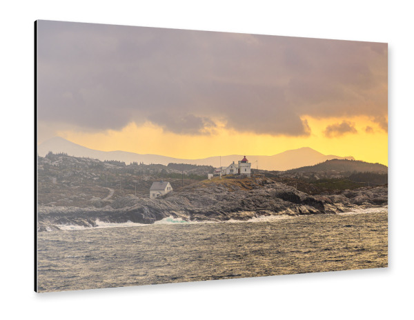 Alu-Dibond "Leuchtfeuer, Berge und Felsen" 30x20 cm artboxONE