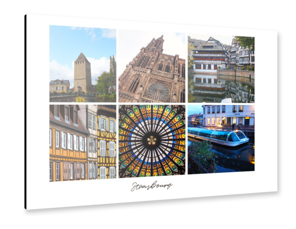 Alu-Dibond "Strasbourg Collage" 30x20 cm artboxONE