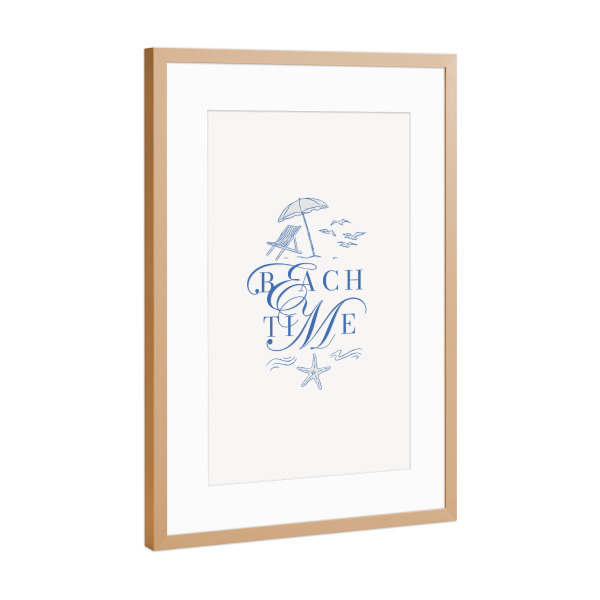 Poster mit Rahmen Kupfer "Sommer strandzei blau" artboxONE - Reise,Reise / Strand und Meer