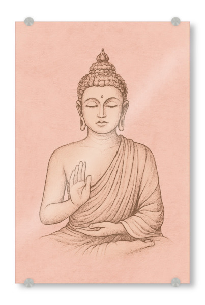 Acrylglasbild "Buddha (Rosa)" artboxONE - Reise,Menschen,Für Mama - Buddha,Indien,Frau,Namaste,Yoga,Treechild,Rosa,Meditation