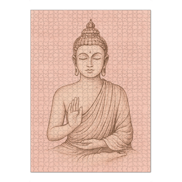 Puzzle Ravensburger "Buddha (Rosa)" artboxONE - Reise,Menschen,Für Mama - Buddha,Indien,Frau,Namaste,Yoga,Treechild,Rosa,Meditation - Bild buddha