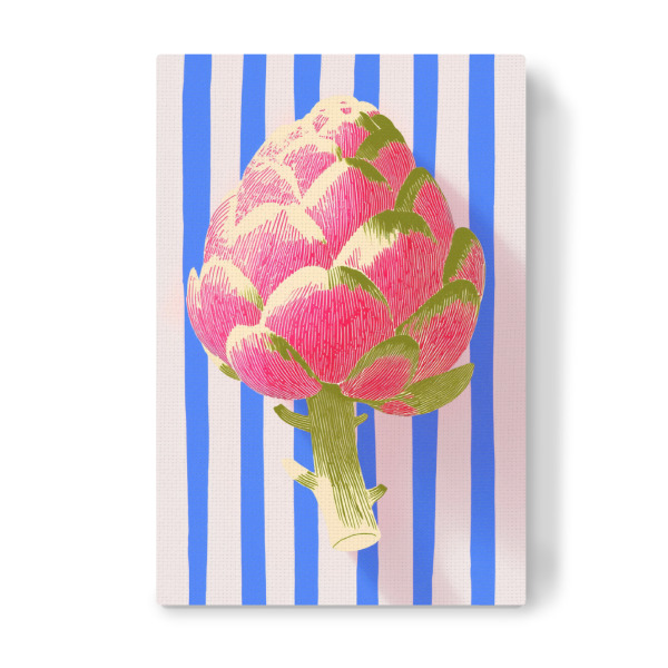 Leinwandbild "Artischocke Liebt Streifen" artboxONE - Natur,Geometrie,Essen & Trinken / Obst & Gemüse