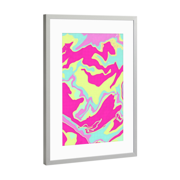 Poster mit Rahmen Silber "Diese Farbe tho" artboxONE - Abstrakt
