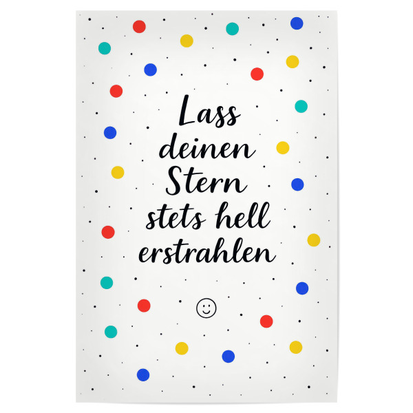 Poster "Lass deinen Stern" artboxONE - Für Kinder,Buchstaben,Für Mama
