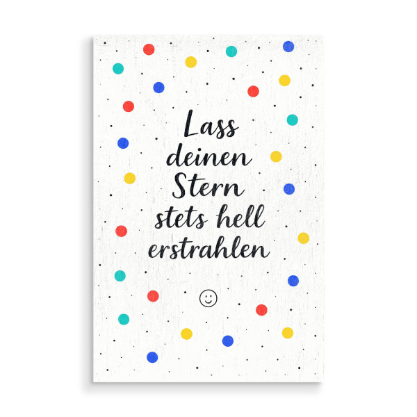 Holzbild "Lass deinen Stern" artboxONE - Für Kinder,Buchstaben,Für Mama