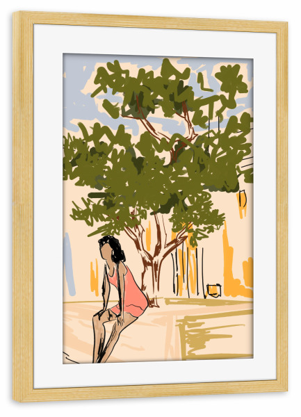 Poster mit Rahmen kiefer "Where Mornings Feel Like Sunday" artboxONE - Menschen