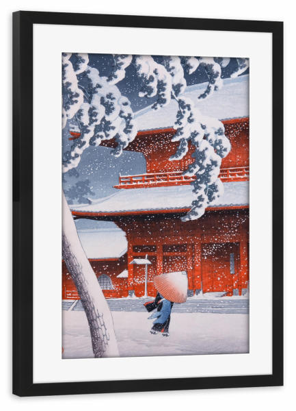 Poster mit Rahmen schwarz "Shiba Zojoji" artboxONE - Architektur,Reise / Asien,Städte / Tokio