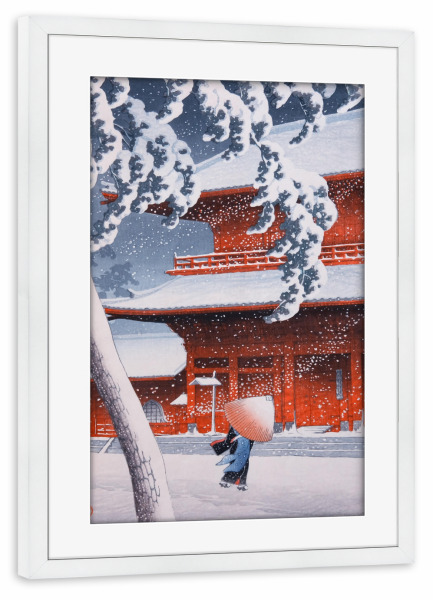 Poster mit Rahmen weiß "Shiba Zojoji" artboxONE - Architektur,Reise / Asien,Städte / Tokio