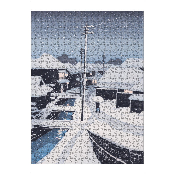 Puzzle Ravensburger "Abendschnee im Dorf Terashima" artboxONE - Reise,Für Mama,Für Papa