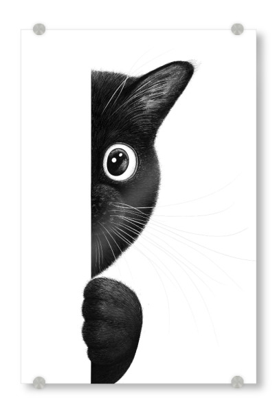 Acrylglasbild "Katze pinkeln" artboxONE - Für Kinder,Tiere,Für Mama,Halloween,Lustig