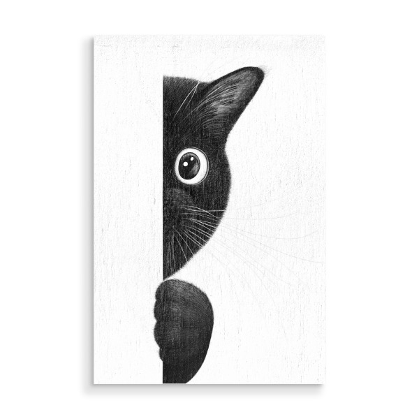 Holzbild "Katze pinkeln" artboxONE - Für Kinder,Tiere,Für Mama,Halloween,Lustig