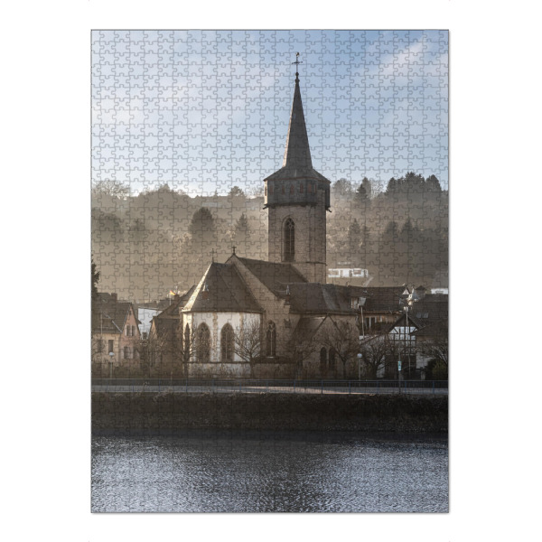 Puzzle Ravensburger "Oberwinter Kirche" artboxONE - Städte,Reise - Remagen,Rheinland-pfalz,Mittelrhein,Kirche,Laurentius - Bild remagen