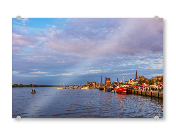 Acrylglasbild "Stadthafen an der Warnow" artboxONE - Natur,Reise,Architektur