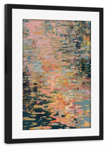 Poster mit Rahmen schwarz "Goldene Abstrakte Dimensionen" artboxONE - Natur,Abstrakt,Geometrie