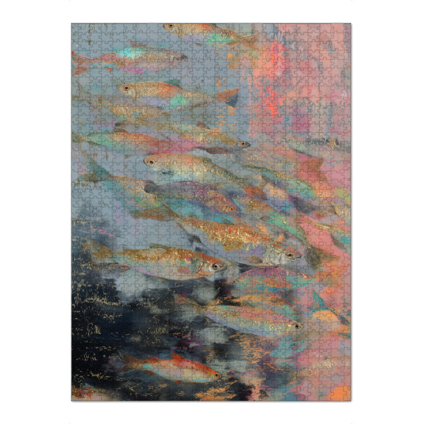 Puzzle Ravensburger "Fließender Fischschwarm" artboxONE - Tiere,Abstrakt,Unterwasser