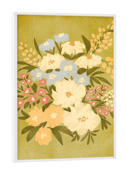 Poster mit weißem Rahmen "Malerischer Blumenhaufen" artboxONE - Floral