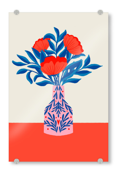 Acrylglasbild "Poppies in a vase" artboxONE - Floral