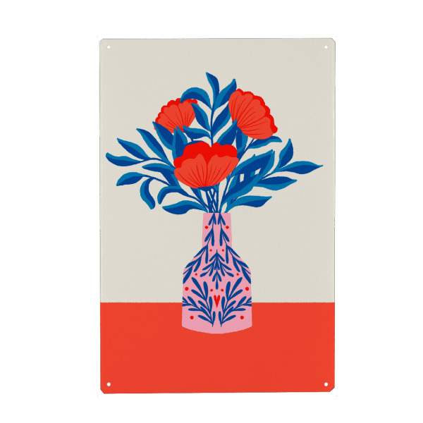 Holzbild "Poppies in a vase" artboxONE - Floral