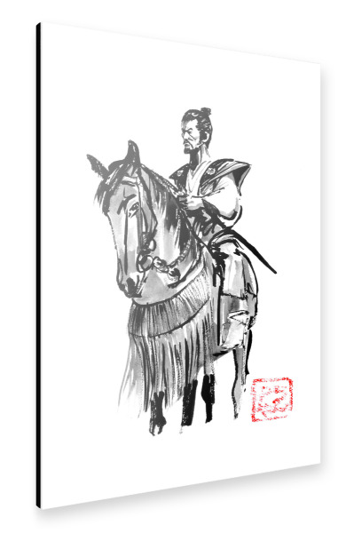 Alu-Dibond "Samurai auf einem großen Pferd" 75x50 cm artboxONE