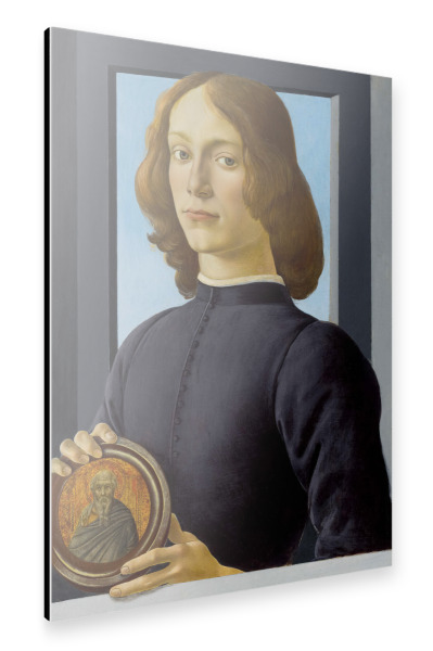 Alu-Dibond "Junger Mann hält einen Rundel" 30x20 cm artboxONE