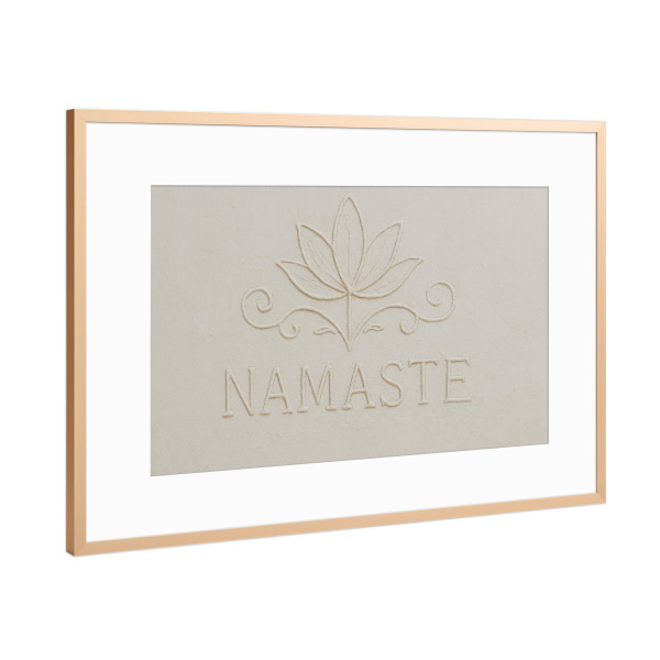 Poster mit Rahmen Kupfer "Namaste (Sand Edition)" artboxONE - Typografie,Für Kinder,Für Mama - Namaste,Sand,Sandfarben