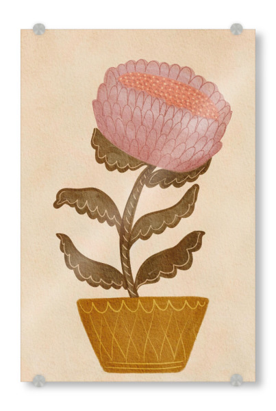 Acrylglasbild "Boho potted floral" artboxONE - Floral,Für Mama