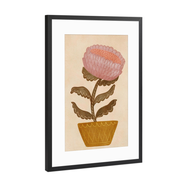 Poster mit Rahmen Schwarz (Metallic) "Boho potted floral" artboxONE - Floral,Für Mama