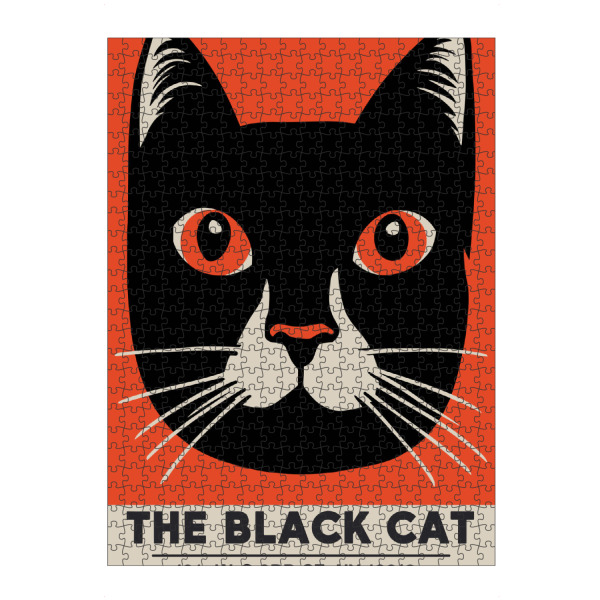 Puzzle Ravensburger "The black cat" artboxONE - Städte,Tiere - Gato,Gráfico,Laranja,Audacioso,Olhos,Texto,Endereço,Preto,Nova iorque,Ilustração