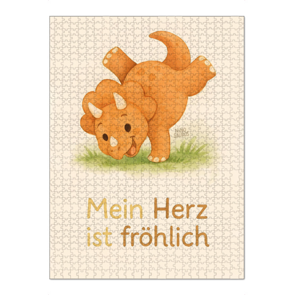 Puzzle Ravensburger "Affirmation Dino fröhliches Herz" artboxONE - Für Kinder,Tiere