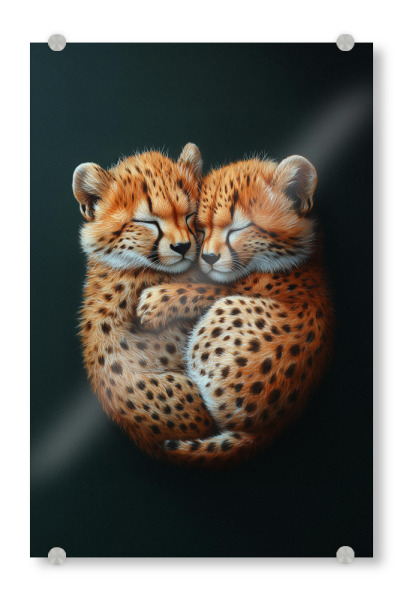 Acrylglasbild "Kleine Liebes Geparde" artboxONE - Natur,Tiere,Liebe