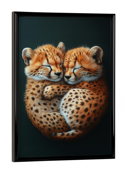 Poster mit schwarzem Rahmen "Kleine Liebes Geparde" artboxONE - Natur,Tiere,Liebe