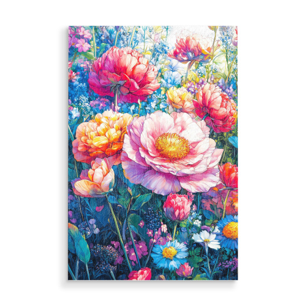 Holzbild "Wildblumenwiese c" artboxONE - Natur,Floral - Wiese,Blumen,Wildblumen,Pflanzen,Garten,Botanisch