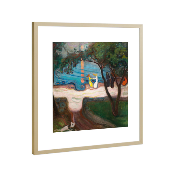 Poster mit Rahmen Gold "Tanzen am Ufer" artboxONE - Menschen,Für Mama,Für Papa