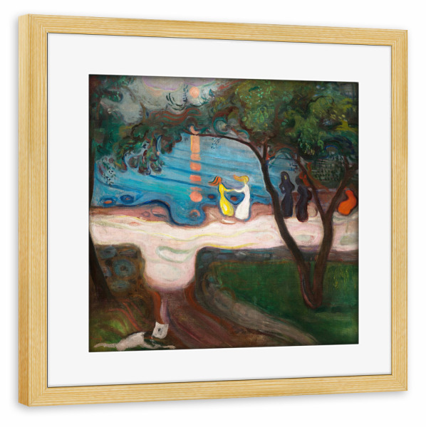 Poster mit Rahmen kiefer "Tanzen am Ufer" artboxONE - Menschen,Für Mama,Für Papa