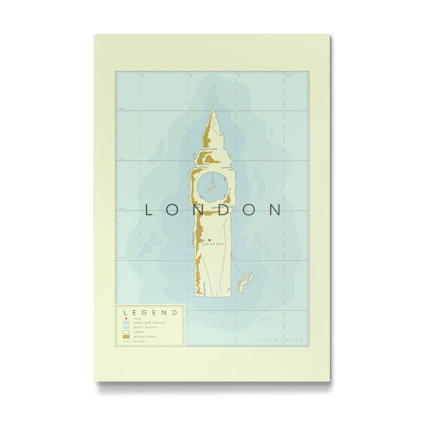 Galerie-Print "Karte von London mit Big Ben" 75x50 cm artboxONE