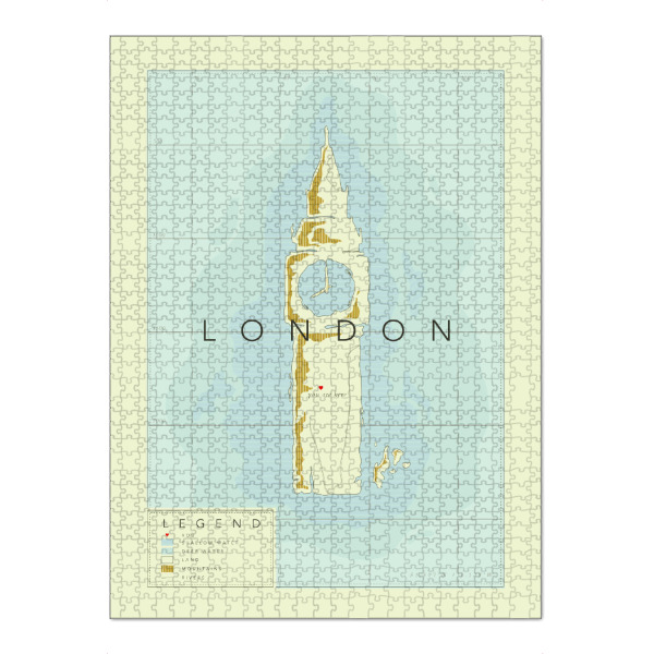 Puzzle Ravensburger "Karte von London mit Big Ben" artboxONE - Städte,Städte / London,Kartografie