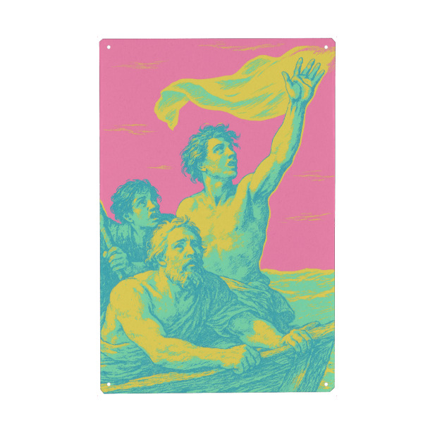 Holzbild "Last Call (neon)" artboxONE - Abstrakt,Menschen,Für Mama - Neon,Alte meister,Dekorativ,Modern,Pink,Menschen,Treechild