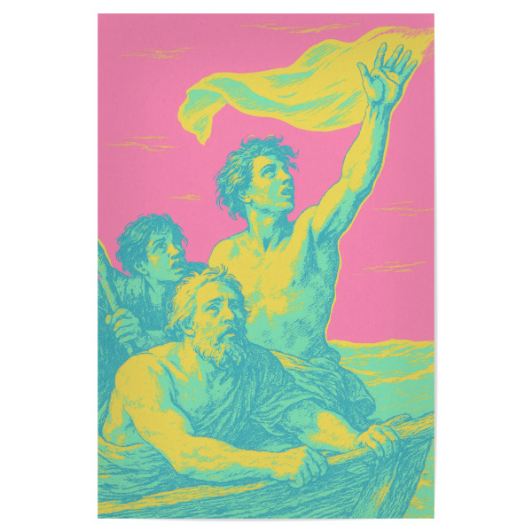 Poster 30x20 cm "Last Call (neon)" artboxONE - Abstrakt,Menschen,Für Mama - Neon,Alte meister,Dekorativ,Modern,Pink,Menschen,Treechild