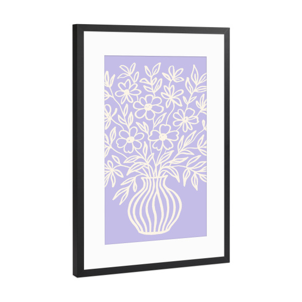 Poster mit Rahmen Schwarz (Metallic) "Bouquet On Purple" artboxONE - Floral,Für Mama