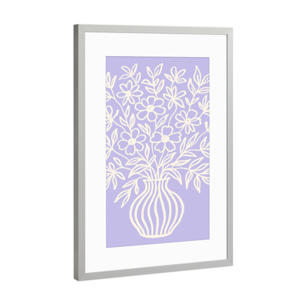 Poster mit Rahmen Silber "Bouquet On Purple" artboxONE - Floral,Für Mama