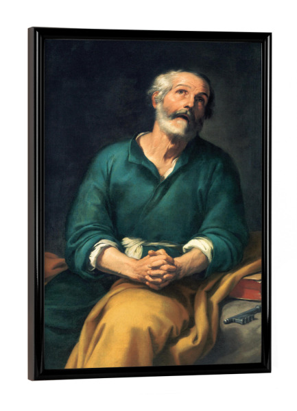 Poster mit schwarzem Rahmen "Heiliger Peter unter Tränen" artboxONE - Menschen,Für Mama,Für Papa