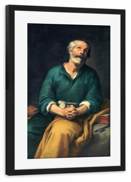 Poster mit Rahmen schwarz "Heiliger Peter unter Tränen" artboxONE - Menschen,Für Mama,Für Papa