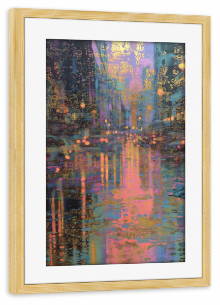 Poster mit Rahmen kiefer "Abstrakte Lichtersymphonie" artboxONE - Natur,Abstrakt,Geometrie