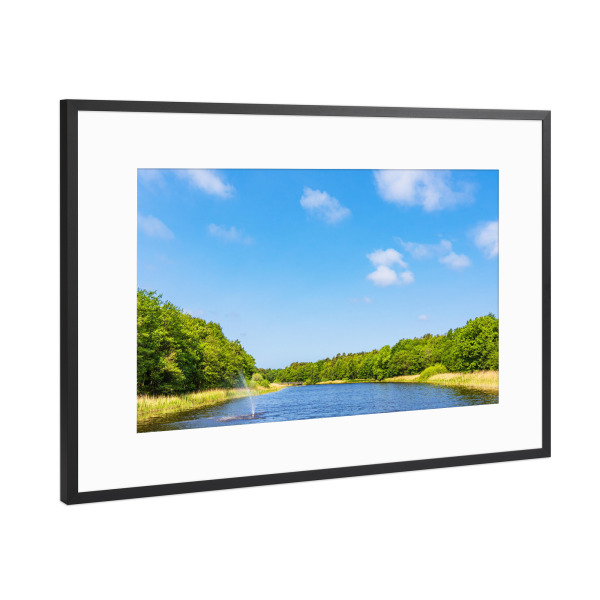 Poster mit Rahmen Schwarz (Metallic) "Prerowstrom in Prerow" artboxONE - Natur,Reise