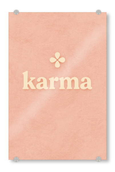 Acrylglasbild "Karma (Pastel pink)" artboxONE - Typografie,Für Kinder,Für Mama - Karma,Text,Rosa