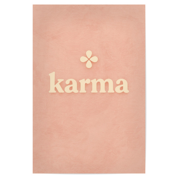 Poster 30x20 cm "Karma (Pastel pink)" artboxONE - Typografie,Für Kinder,Für Mama - Karma,Text,Rosa