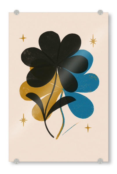 Acrylglasbild "Fairy Florals (Three)" artboxONE - Floral,Abstrakt,Für Mama - Blume,Floral,Kunst,Dekoratib,Stern,Cut out,Treechild,Illustration,Blumen