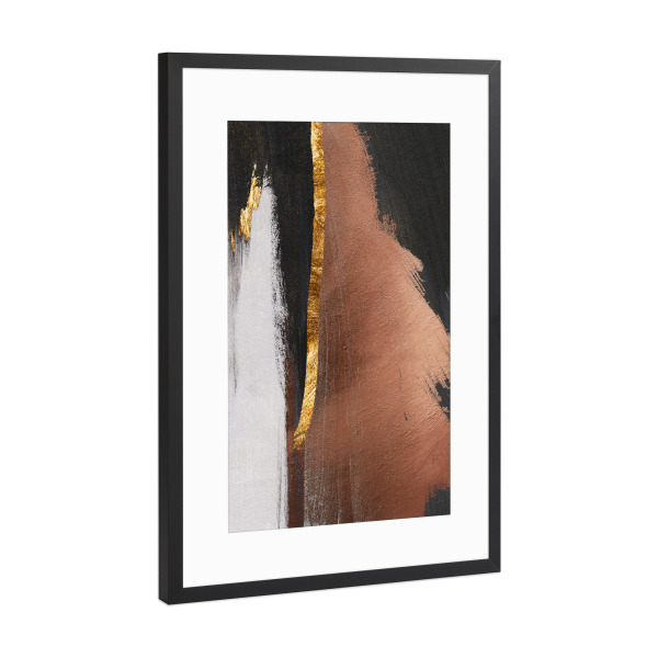 Poster mit Rahmen Schwarz (Metallic) "Abstract art red and black" artboxONE - Abstrakt - Abstract art,Modern art,Earth tones,Abstract street art