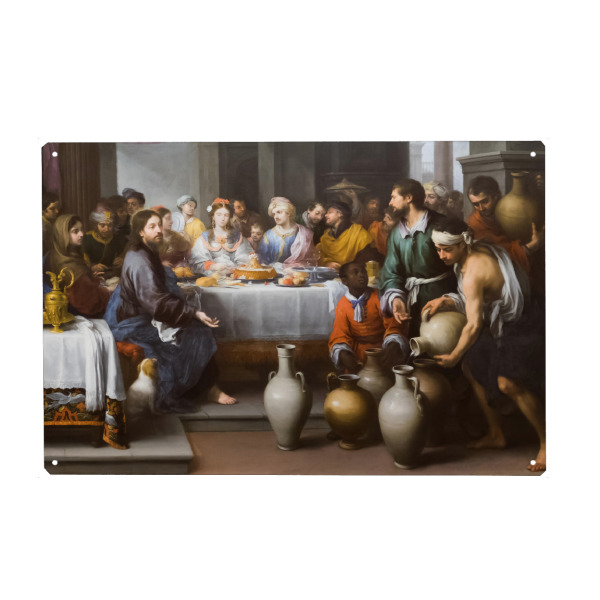 Holzbild "Das Ehefest in Kana" artboxONE - Menschen,Für Mama,Für Papa - Ehefest,Kana,Bibel,Bartolomé esteban murillo,Barock,Kunst,Mal